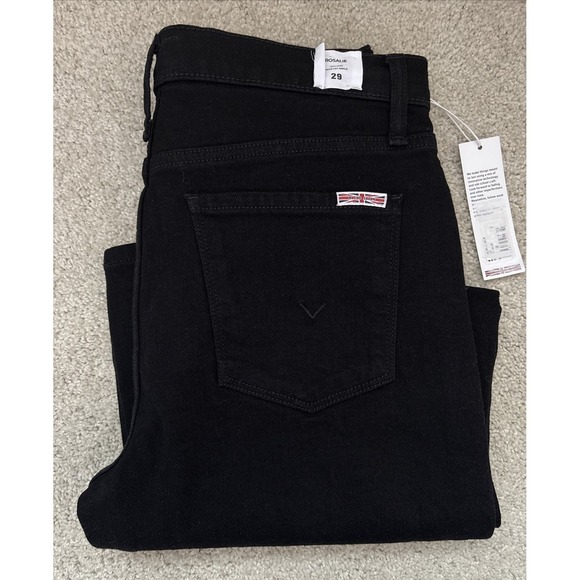 NWT Womens Hudson Jeans Rosalie Pants High Rise Wide Leg Ankle Black Sz 29 - Picture 3 of 13